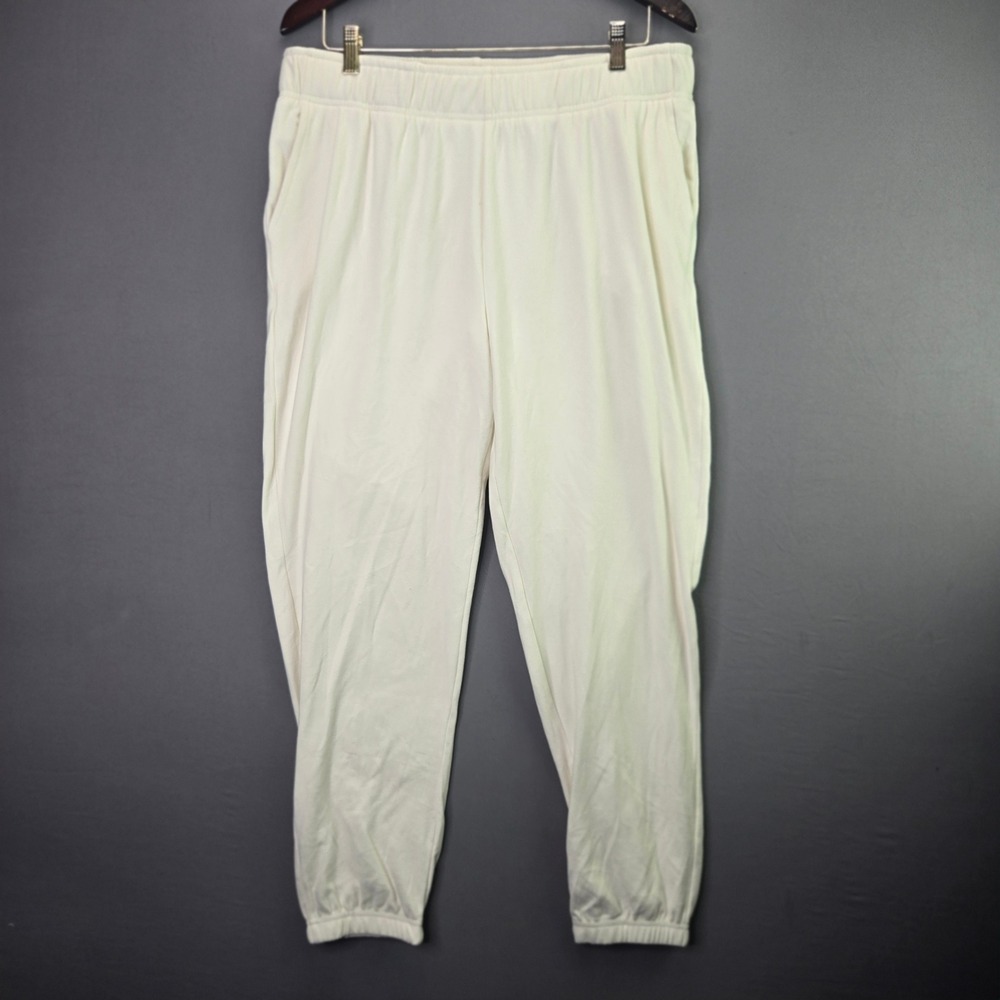 Velocity Joggers Ultra Melange Fleece Sundown XL White High Waist Sweatpants
